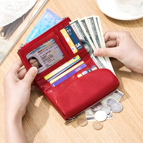 Unisex Pebble Leather Wallet, 5.3In Short Genuine Leather Coin Card Holder, Unisex Clutch Bags, Can Hold Coins, Id Cards - color: Green