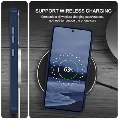 BENTOBEN Magnetic for Samsung Galaxy S24 Plus Case [Compatible with Magsafe] Translucent Matte Slim Thin Shockproof Anti-Yellow Women Men Protective Phone Cover for Galaxy S24 Plus 6.7", Navy Blue - color: Navy Blue