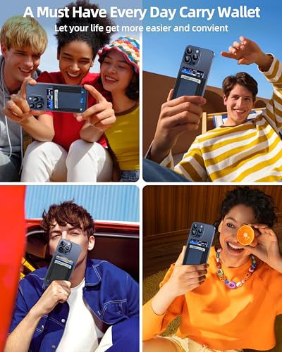 Phone Card Holder, Leather Phone Wallet Stick On, Fit 7 Cards | RFID Blocking, Stronger Adhesive Card Holder Back of Phone, Credit Card Holder for Phone Case iPhone, Samsung, Navy Blue - color: Navy Blue