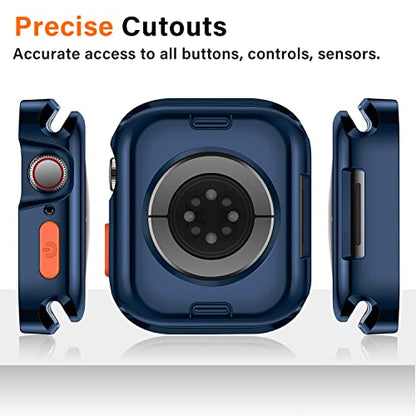 Amizee Rugged Case Compatible with Apple Watch Case Series 9/8/7 41mm SE 3/2/1 Series 6/5/4 40mm, Soft TPU Shockproof Bumper Drop Proof Protective Cover Compatible with iWatch - Plating Blue - color: Plating Blue, size: 40mm/41mm