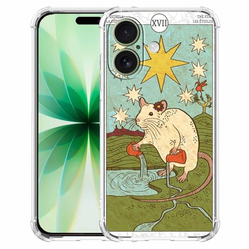Case for iPhone 17 with Tarot Card Design,Aesthetic Cute Rat Pattern,Trendy Soft TPU Bumper Phone Cover,6.3"(Rat,17) - color: Rat, size: iPhone 17