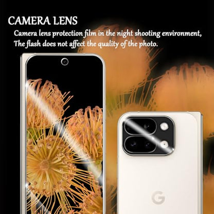 Screen Protector for Google Pixel 9 Pro Fold, [2+2 Pack] Tempered Glass for Pixel 9 Pro Fold & Camera Lens Protectors[Ultrasonic Fingerprint Unlock] [Case Friendly] [Bubble-Free] 6.3 Inches - size: Google Pixel 9 Pro Fold