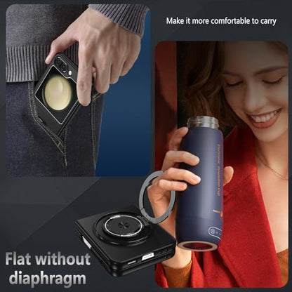 Magnetic Case for Samsung Galaxy Z Flip 5, [Compatible with MagSafe] Military Grade Shockproof Slim fit Samsung Z Flip 5 Phone Case with Magnetic Ring Kickstand, Black - color: Black, size: Samsung Galaxy Z Flip 5