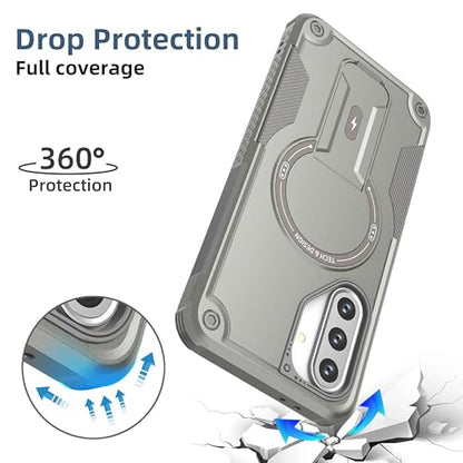 for Galaxy A37/A36-5G Case Military-Grade Dropproof Phone/Invisible Kickstand with MagSafe/HD Screen Protector, Protective Magnetic Phone Cover for Samsung Galaxy A37 4G/5G&A36 5G (Gray) - color: Gray