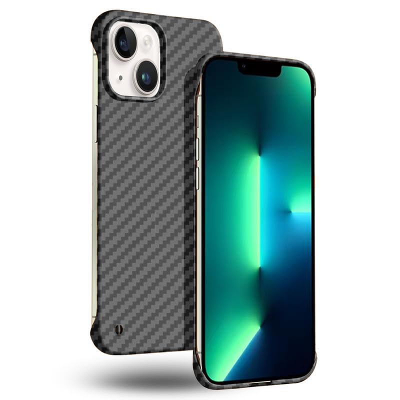 GRECAZO Ultra Thin Carbon Fiber Texture Case for iPhone 15 Plus, Black | Frosted Skin-Like Soft Touch Matte Hard PC Back Cover, Slim Fit Lightweight Frameless Borderless Minimalist Design, 6.7 Inch - size: iPhone 15 Plus