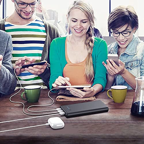 Portable Charger 36800mAh Power Bank,PD Fast Charging USB C External Battery Pack,4 Outputs 2 Inputs Travel Essentials Portable Phone Charger for iPhone 17/16/15/14/13/12,Galaxy S24 Android Phone etc - color: Black