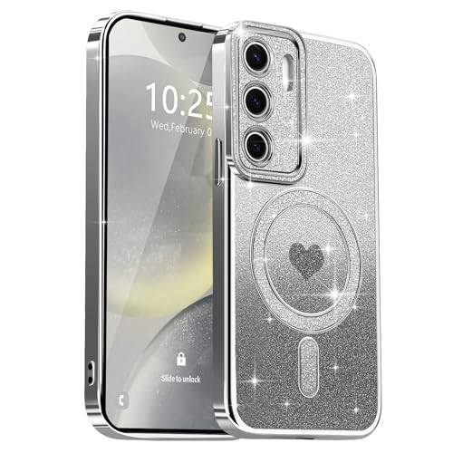 Lafunda Magnetic for Samsung Galaxy S24 Case Glitter, Black | Luxury Gold Edge Electroplating Case for Women Girls Men, Bling Silicone Shockproof Camera Protection Soft TPU Bumper Cover - color: Black, size: Samsung Galaxy S24