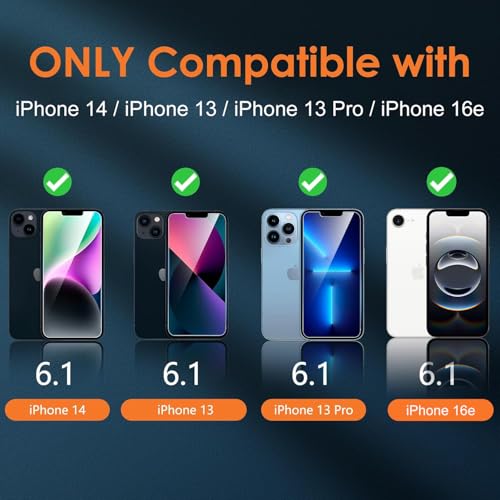 YMHML 3 Pack Privacy Screen Protector for iPhone 16e/14/13/13 Pro - size: iPhone 14/13/13 Pro/16e-6.1 Inch