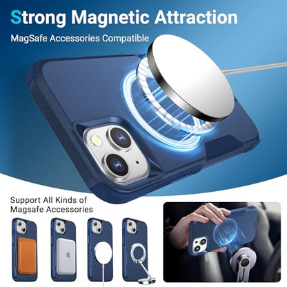 jaroco Magnetic for iPhone 13&14&15 Case Heavy Duty Rugged Dual-Layer Blue - color: Blue, size: iPhone 13&14&15