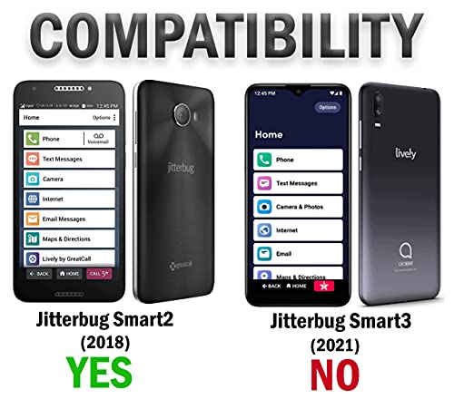 Jitterbug Smart2 Case, Transparent See-Thru Clear Flex Gel TPU Skin Slim Cover for GreatCall Jitterbug Smart2