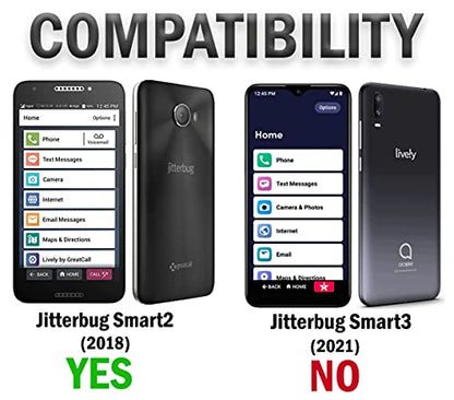 Jitterbug Smart2 Case, Transparent See-Thru Clear Flex Gel TPU Skin Slim Cover for GreatCall Jitterbug Smart2