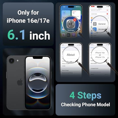jaroco Magnetic for iPhone 17e Case& iPhone 16e Case Black | Compatible with MagSafe,Military Grade Drop Protection,Translucent Matte,Non-Slip,Shockproof 2-Layer Durable Bumper Case - color: Black, size: iPhone 17e/16e