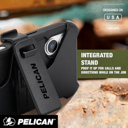 Pelican Voyager iPhone 17 Case - Rugged MagSafe Phone Case - Black | Magnetic Phone Case w/24ft Military Grade Drop Protection - Phone Cover w/ Belt Clip Holster Kickstand for iPhone 17 - color: Voyager - Black, style: iPhone 17