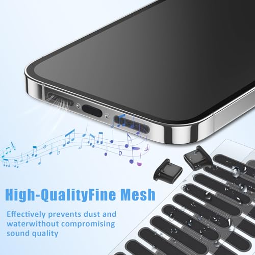120 Pack Phone Speaker Dust Covers and USB-C Port Plugs with Cleaning Kit