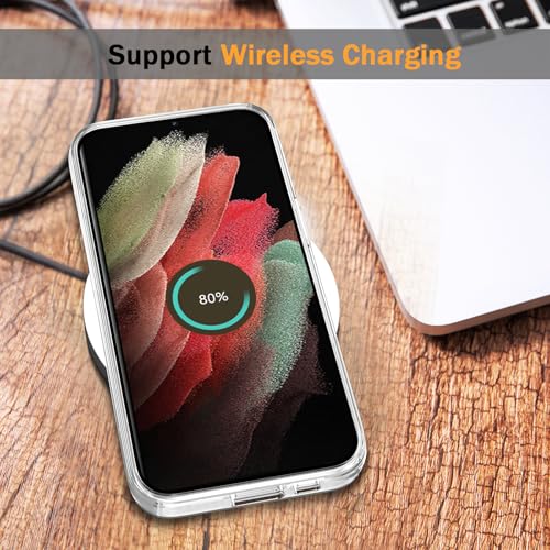 TENOC Phone Case for Samsung Galaxy S21 Ultra 5G, Clear Case Anti-Yellowing Protective Bumper Hard Back Cover - color: Clear Anti-Yellowing, size: S21 Ultra