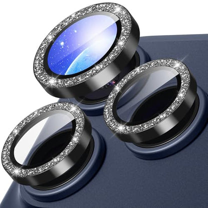 Suoman for iPhone 17 Pro/Pro Max Camera Lens Protector-Black - color: Glitter-Black