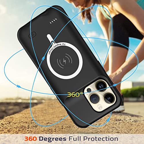 Battery Case for iPhone 14 Pro Max, Upgraded 10800mAh Rechargeable Portable Extended Battery Pack Supported Qi Wireless Charging Case Compatible with iPhone 14 Pro Max (6.7 inch) Charger Cover(Black) - size: iPhone 14 Pro Max (6.7 inch)