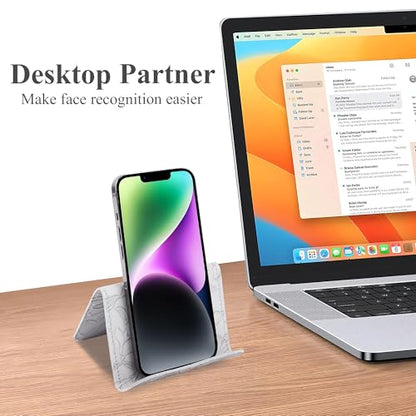 Airplane Travel Essentials for Flying Flex Flap Cell Phone Holder & Flexible Tablet Stand for Desk, Bed, Treadmill, Home & in-Flight Airplane Travel Accessories(1-Carved Grey) - color: 1-Carved Grey