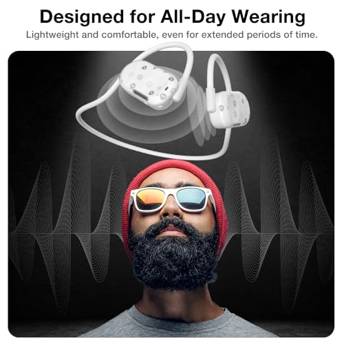 Purity Air Open Ear Headphones - True Air Conduction Wireless Bluetooth Open Ear Earbuds with Dual Mic for iPhone/Android - Secured Long Wearing Comfort, Sports Sweat Resistant (Charming Skulls) - color: Charming Skulls