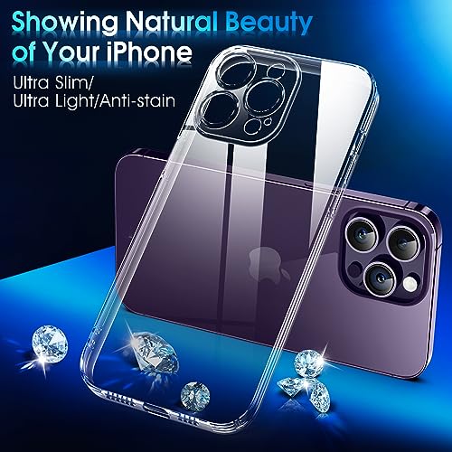 Supdeal Crystal Clear Case for iPhone 14 Pro Max, [Not Yellowing] [Camera Protection] [Military Grade Drop Tested] Transparent Shockproof Protective Soft Silicone Slim Cover, 6.7 inch, Transparent - color: Transparent, size: iPhone 14 Pro Max