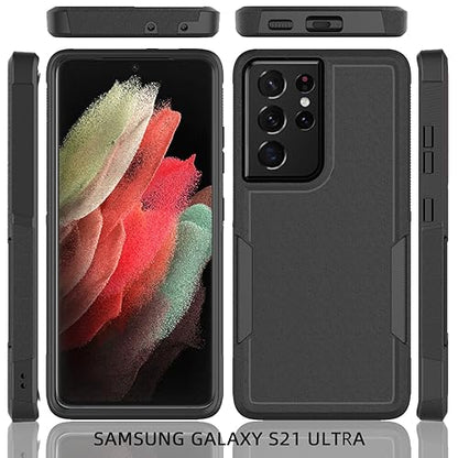 for Samsung Galaxy S24 Ultra Case: Dual Layer Protective Heavy Duty Cell Phone Cover Shockproof Rugged with Screen Protector - Military Protection Bumper Tough - Samsung Galaxy S24 Ultra 2024, Black - color: Black (PC) + Black (TPU)