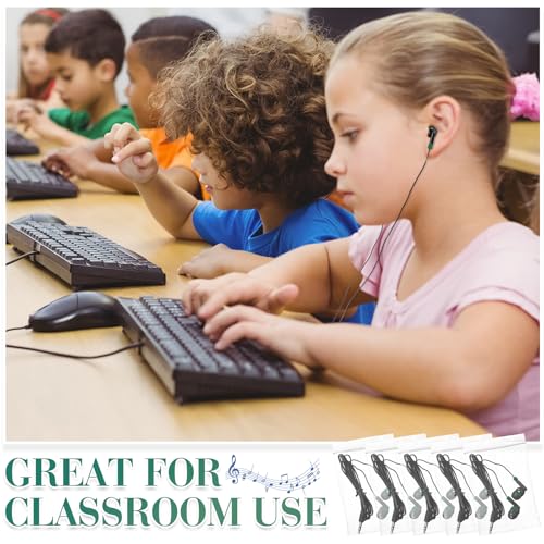 Kanayu 100 Pack Wired Earbuds Bulk for Classroom, No Mic 3.5mm, Green - color: Green