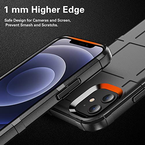 Rugged Shield TPU Thick Solid Armor Tactical Protective Case Compatible with iPhone 12 Mini (5.4 inches) - Dark Black - color: Dark Black, size: iPhone 12 mini