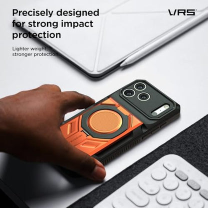 VRS DESIGN Damda Glide Hybrid for iPhone 17 Pro Max Case (2025) [Magnetic Card Wallet] [Stores 4 Cards] Heavy Duty Rugged Cover (No Wireless Charging) - Tactical Olive - color: Tactical Olive