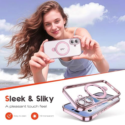 for Plating iPhone 17 Case with Magnetic Stand,Rose Gold - color: Rose Gold, size: iPhone 17
