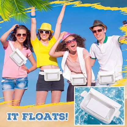 Ipx8 Waterproof Fanny Pack, 1 Pack Floating Waterproof Phone Pouch Touchscreen Dry Bag with Adjustable Waist Strap for Beach, Swimming, Kayaking, Boating, Fits Phones up to 8.5"(White) - color: White