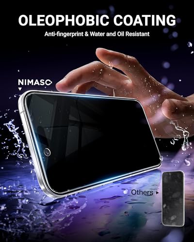 NIMASO for iPhone Air Screen Protector Privacy 6.5-Inch, 2 Pack 9H Hardness Anti-Spy Tempered Glass Military Grade Shatterproof, Anti-Scratch, with Easy Installation Tool - size: iPhone Air 6.5 inch