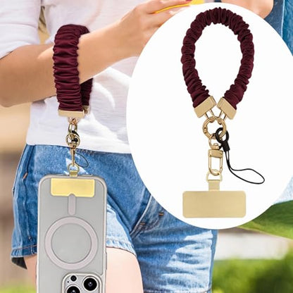 Long Pond Designer Cell Phone Wrist Strap, Anti-Lost Lanyard Wristlet Charm for iPhone 17 Pro Max&Most Cellphones, Detachable Bracelet - style: Classic Elastic Bracelet - Black
