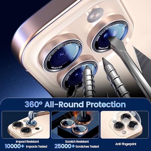 CACOE Camera Lens Protector for iPhone 14/15/16/17 Pro/Pro Max Cover - color: Desert Gold