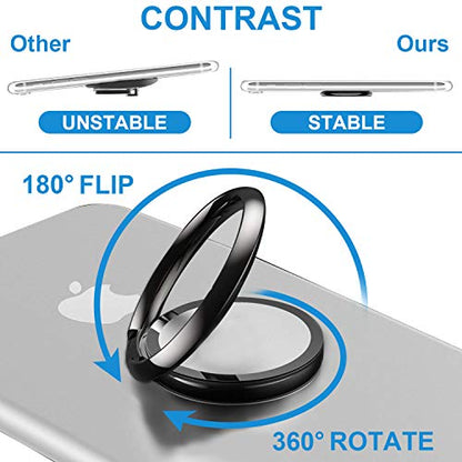 Finger Ring Stands Set,4 Pcs Universal Thin 360° Rotation Phone Rings - color: 4 Pack Finger Ring Stand