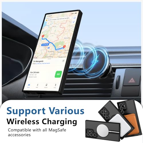 for S22-Ultra Case Compatible with MagSafe, Durable Stand, Black - color: Black, size: Galaxy S22 Ultra 6.8"
