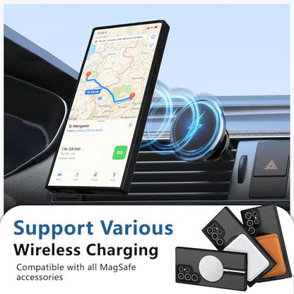 for S22-Ultra Case Compatible with MagSafe, Durable Stand, Black - color: Black, size: Galaxy S22 Ultra 6.8"