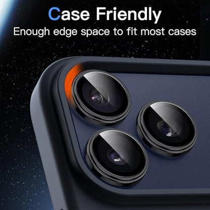 JETech Camera Lens Protector for iPhone 17 Pro/17 Pro Max, Black, 1 Set - color: Black