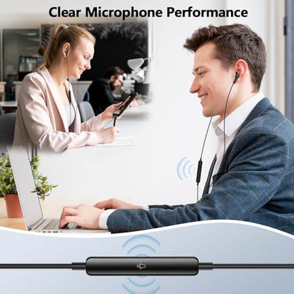 Wired Headphones USB C Earbuds Digital Sound Earphone with DAC Chip and Mic - color: Black