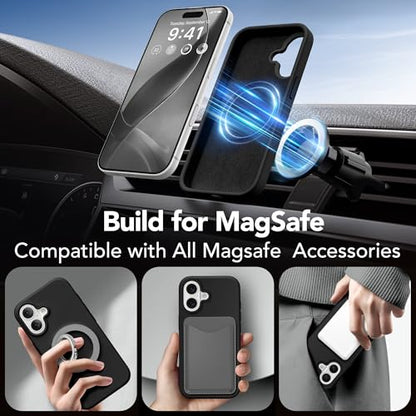 GONEZ Magnetic for iPhone 16 Case, Silicone Cover Black - color: Black, size: Iphone 16