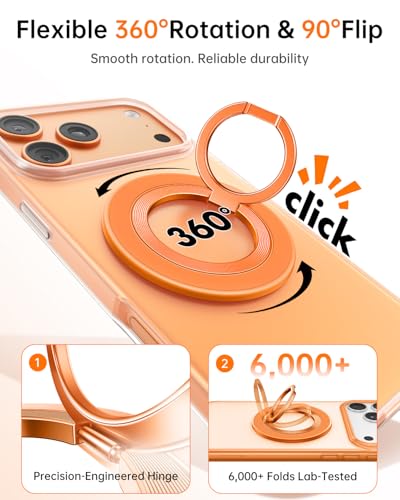 SYNCWIRE for MagSafe Phone Grip, Magnetic Phone Ring Holder - color: Orange