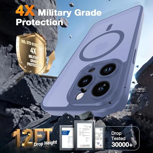 Magnetic Case for iPhone 13 Pro 6.1-Inch, [Compatible with Magsafe][Full Camera Protection] Ultra Slim Translucent Matte Shockproof Protection Phone Cover-Lavender Grey - color: Lavender Grey, size: iPhone 13 Pro