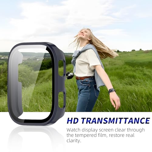 2 Pack for Amazfit Bip 6 Screen Protector Case - color: Navy Blue+Navy Blue
