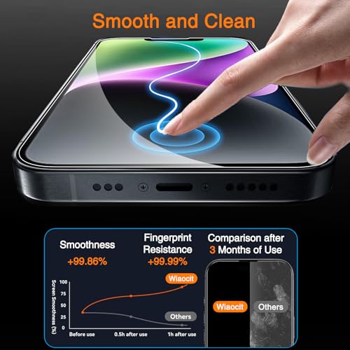Wiaocit Tempered Glass Screen Protector for iPhone 14 - size: iPhone 14-6.1 Inch