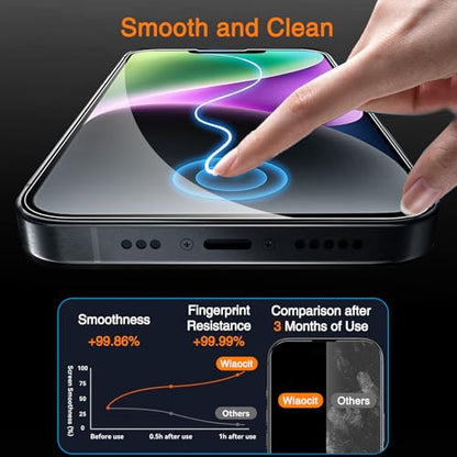 Wiaocit Tempered Glass Screen Protector for iPhone 14 - size: iPhone 14-6.1 Inch