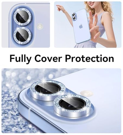 Matekxy for iPhone 17 Camera Lens Protector Glitter Individual Cover - color: Mist Blue