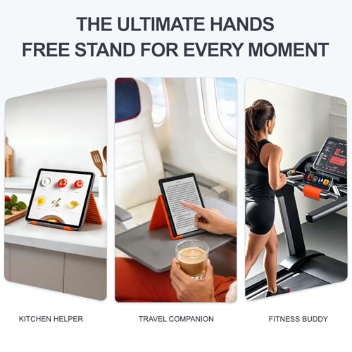 Foldable Silicone Phone Stand, Orange, Anti-Slip, Multi-Angle - color: Orange