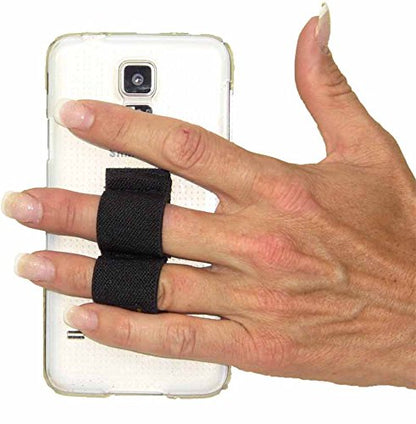 LAZY-HANDS 2-Loop Phone Grip - FITS Most - Black (5-Pack) - color: Black - Fits Most - 5 grips
