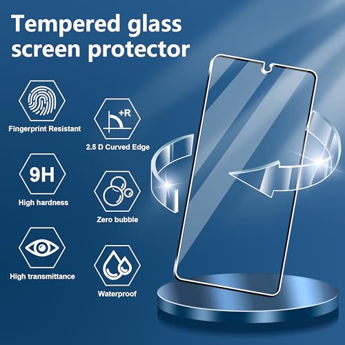 for Redmi A7 Pro 5G Screen Protector with Camera Lens Protector, 9H Hardness Anti-Scratch Tempered Glass flim, Case Friendly,(2+2 PACK) - color: Redmi A7 Pro 5G