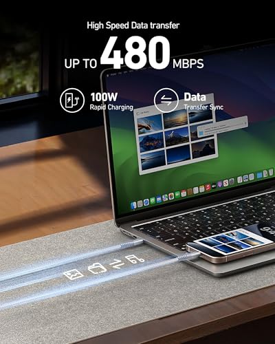 USB C to C Cable 100W [1Pack 15FT], Extra Long USB C Cable Fast Charging - color: Grey, size: 15FT 1Pack, style: 100W USB C to USB C