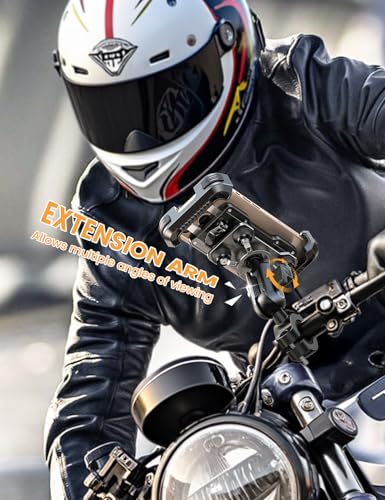 Lamicall Motorcycle Phone Mount Holder with Metal Extension Arm